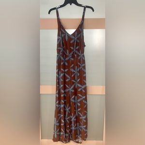 Loft size Large Brown floral jumpsuit